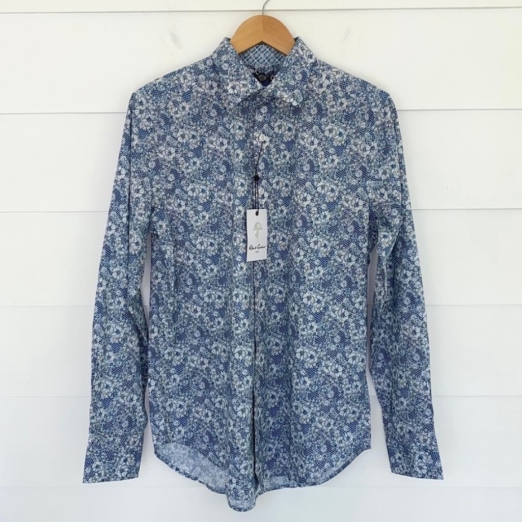 New Robert Graham Craigmont Classic Fit Shirt Blue Small